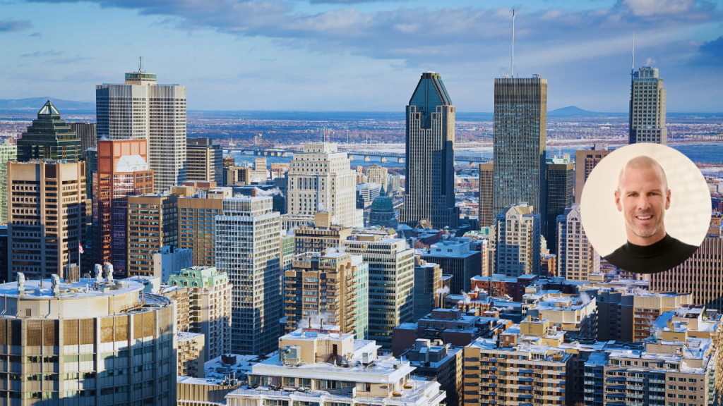 Vue du centre-ville de Montréal avec David Tardif, courtier immobilier chez Endurance Groupe Immobilier.